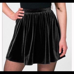 AMERICAN APPAREL black velvet skater skirt